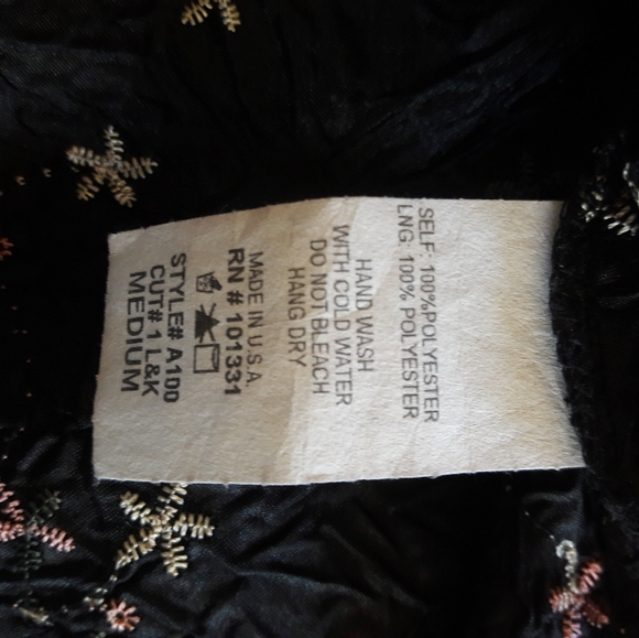 Black Floral Halter Top Sz M - Picture 5 of 9